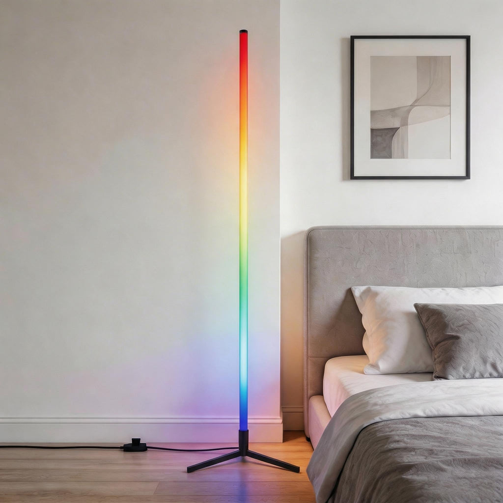 Modern Multicolor Floor Lamp Adjustable Metal LED Smart Control with 16 Million Colors for Ambient Lighting | ribuella