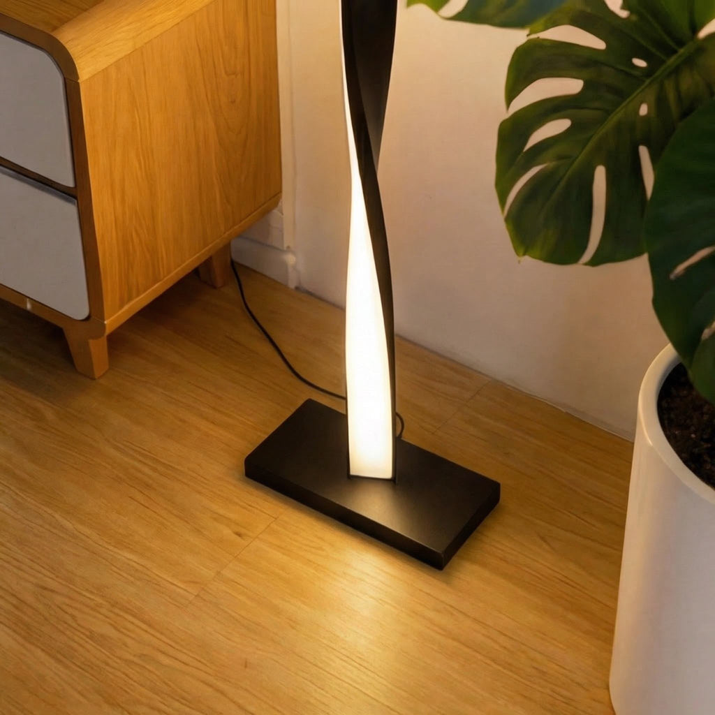 Moderní stojací lampa s nastavitelným stmívatelným LED světlem, kovová, do obývacího pokoje, ložnice nebo kanceláře | ribuella