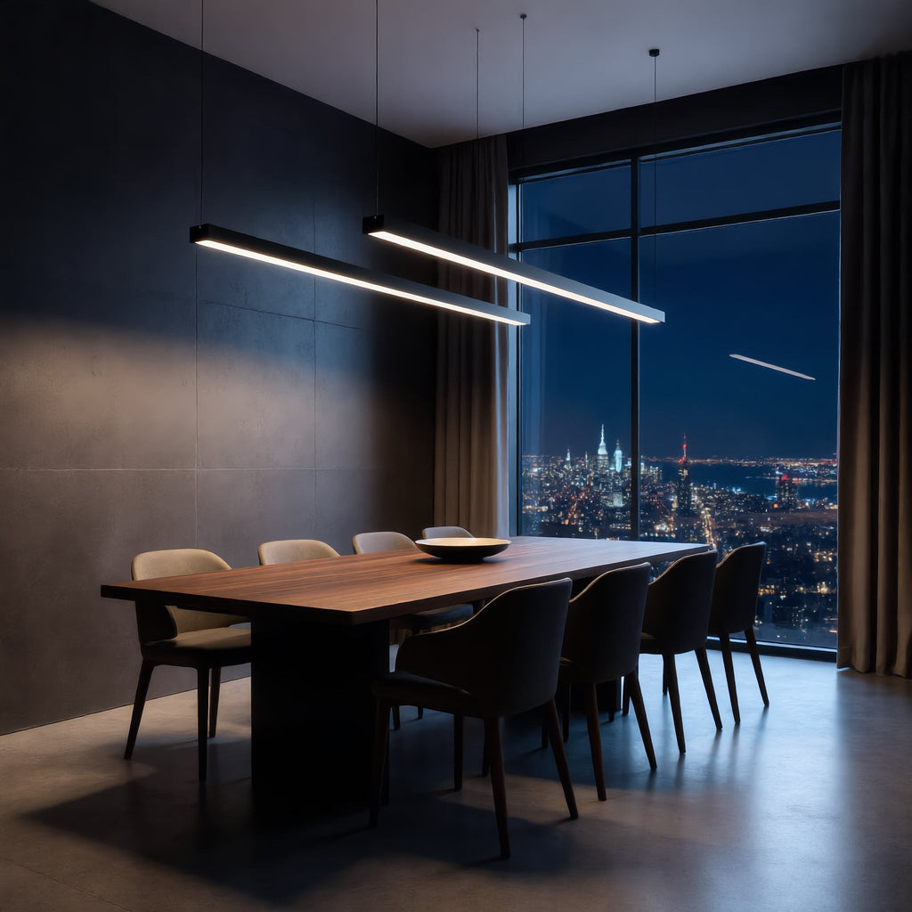 Modern Aluminum Linear LED Hanging Pendant Light | ribuella