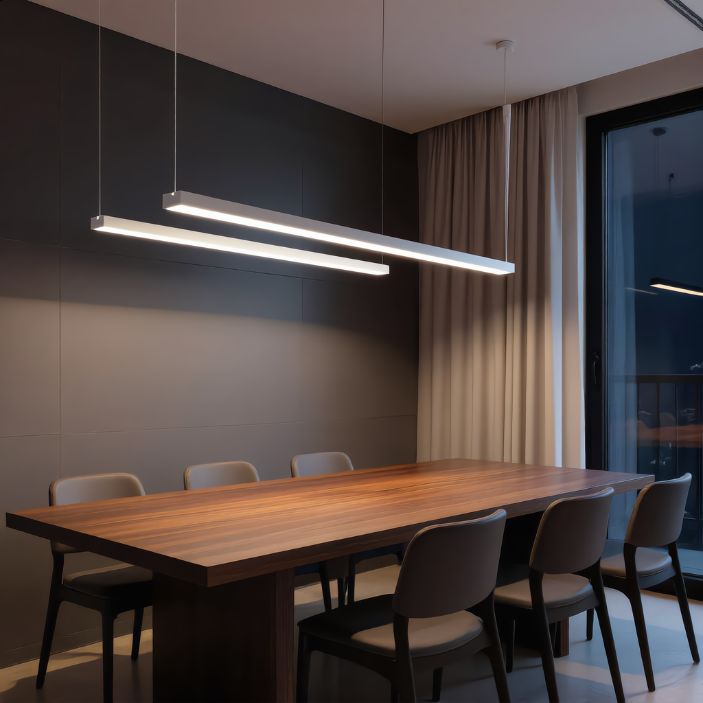 Modern Aluminum Linear LED Hanging Pendant Light | ribuella