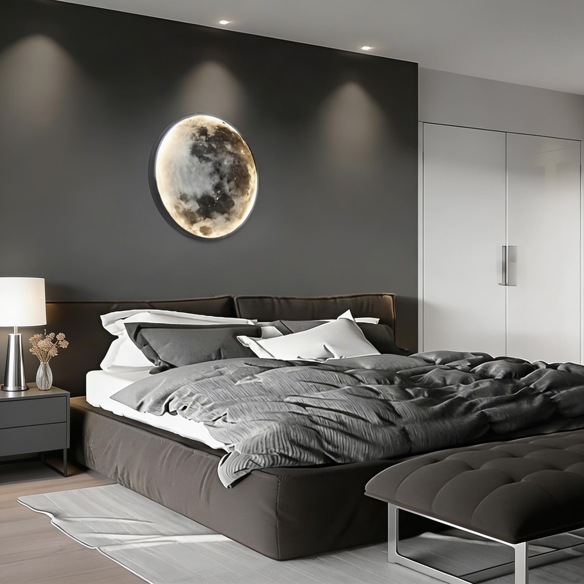 Moderne LED-Wandleuchte mit Eisenrahmen und Acrylschirm, verstellbares warmes Licht, dimmbar, drei Farboptionen | ribuella
