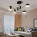 Moderne Sputnik-Deckenleuchte, verstellbar, LED, dimmbar, Eisen und Acryl, Optionen mit 4, 6 oder 8 Leuchten | ribuella