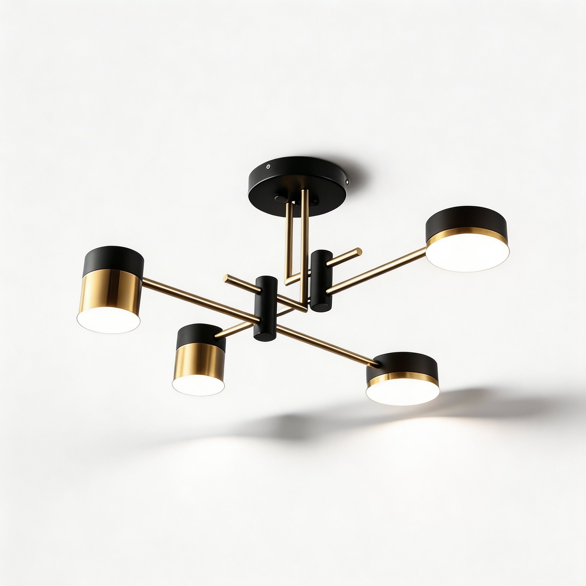 Moderne Sputnik-Deckenleuchte, verstellbar, LED, dimmbar, Eisen und Acryl, Optionen mit 4, 6 oder 8 Leuchten | ribuella