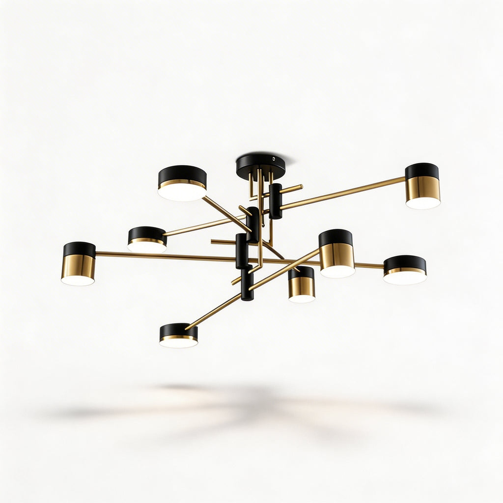 Moderne Sputnik-Deckenleuchte, verstellbar, LED, dimmbar, Eisen und Acryl, Optionen mit 4, 6 oder 8 Leuchten | ribuella