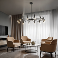 Moderní nastavitelný závěsný lustr z kovu s LED technologií G9 a třístupňovým stmíváním pro jídelnu nebo ložnici | ribuella