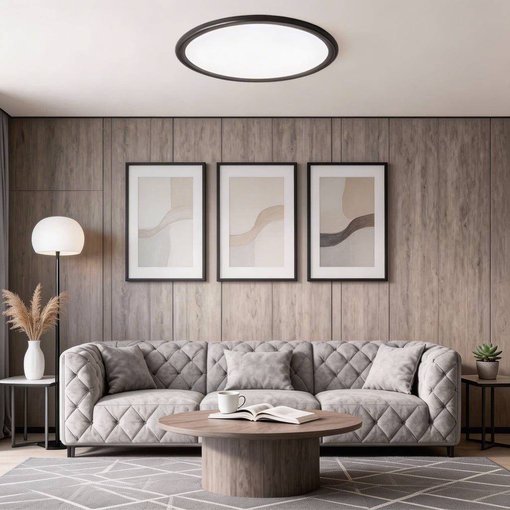 Moderne runde LED-Deckenleuchte zur Aufputzmontage aus Aluminium und Acryl, dimmbar, 72 W, 3430 LM | ribuella