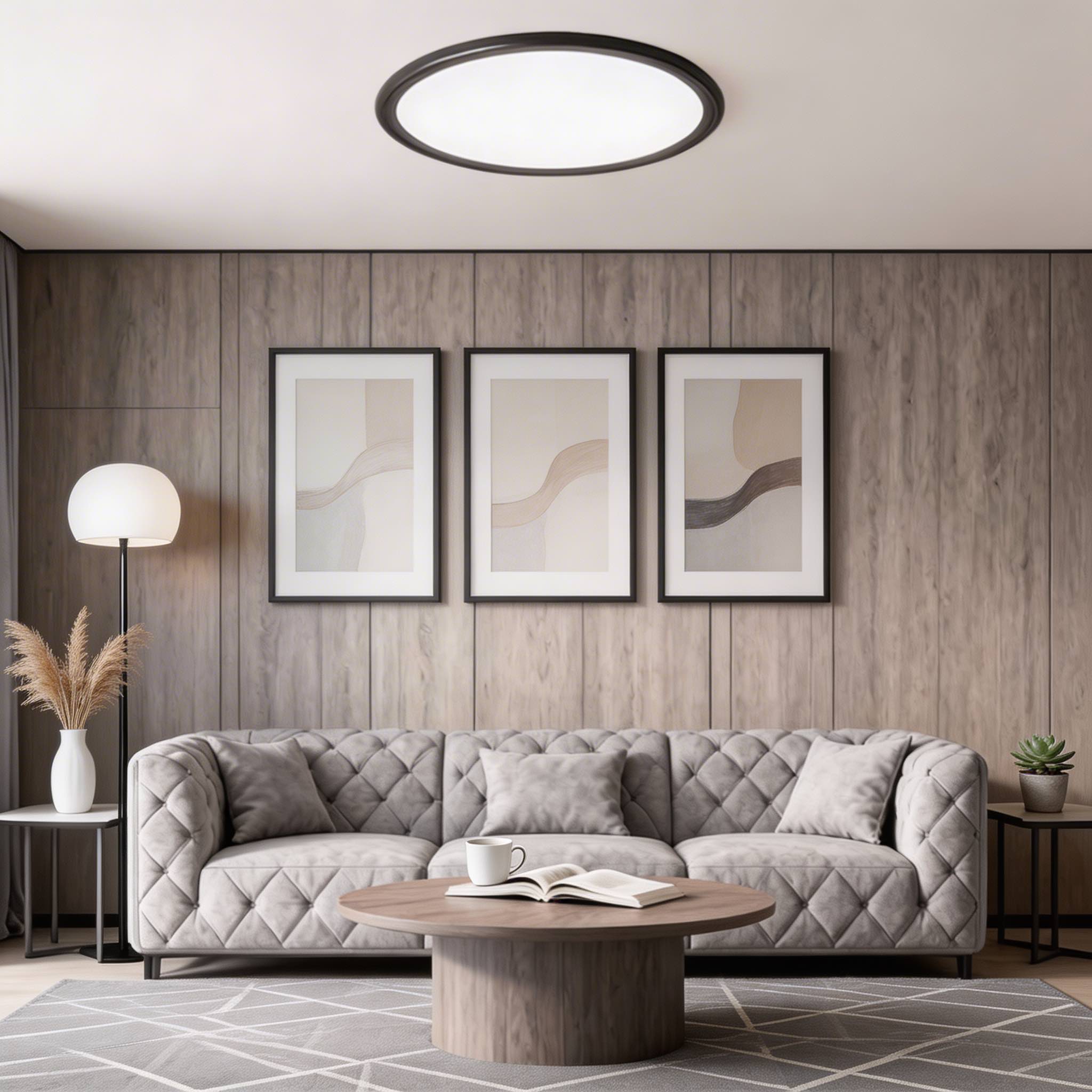 Moderne runde LED-Deckenleuchte zur Aufputzmontage aus Aluminium und Acryl, dimmbar, 72 W, 3430 LM | ribuella