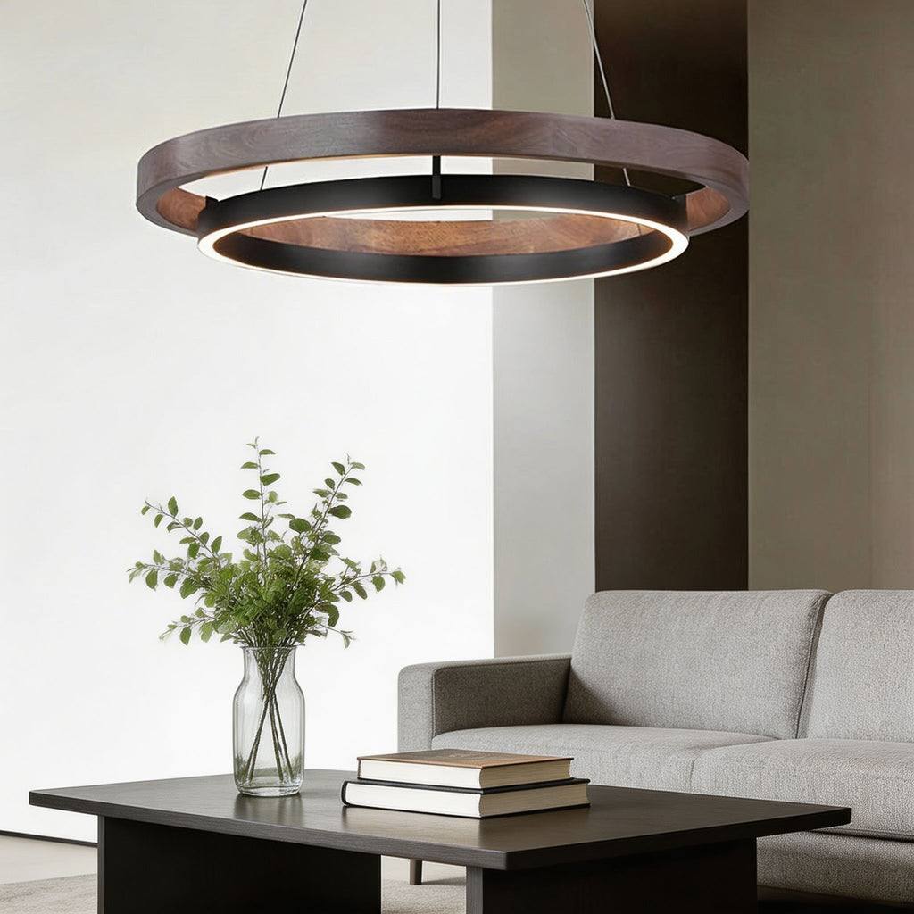 Moderne schwarze Pendelleuchte, verstellbare Hängeleuchte aus Eisen und Acryl mit LED und drei Farbtemperaturen | ribuella
