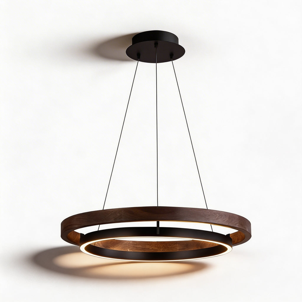 Moderne schwarze Pendelleuchte, verstellbare Hängeleuchte aus Eisen und Acryl mit LED und drei Farbtemperaturen | ribuella