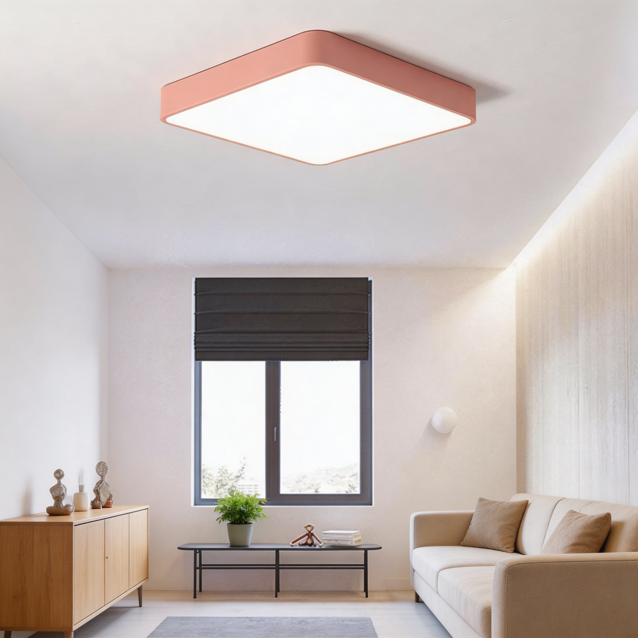 Moderne firkantet loftslampe i metal med LED og justerbare farvetemperaturer, ribuella