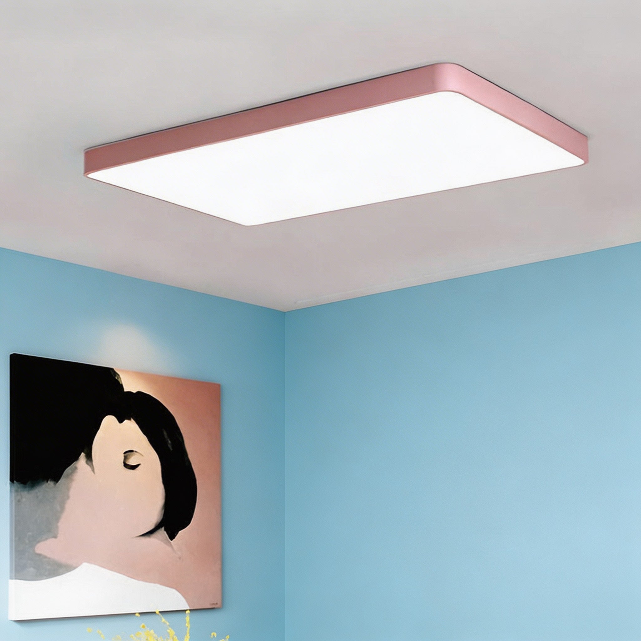 Moderne firkantet loftslampe i metal med LED og justerbare farvetemperaturer, ribuella