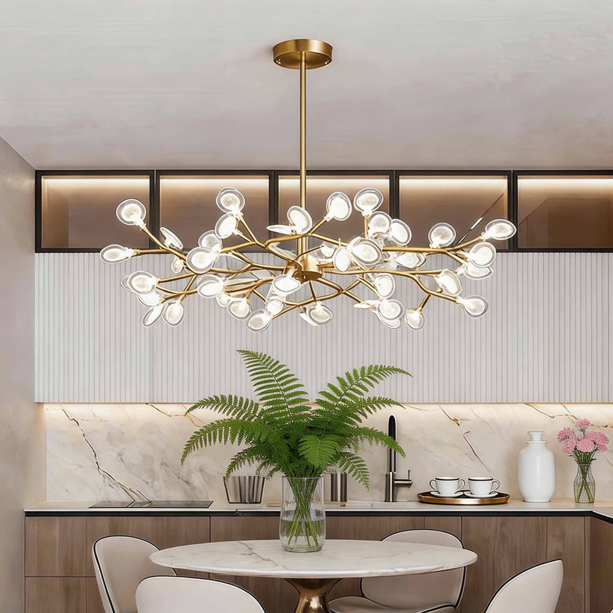 Modern Pendant Light Hanging Design Metal LED Adjustable 27-Light Fixture | ribuella