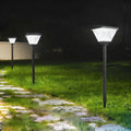 Modern Solar Garden Light 21.65 in Post Fixture with Geometric Translucent Shade LED for Outdoor Use | ribuella