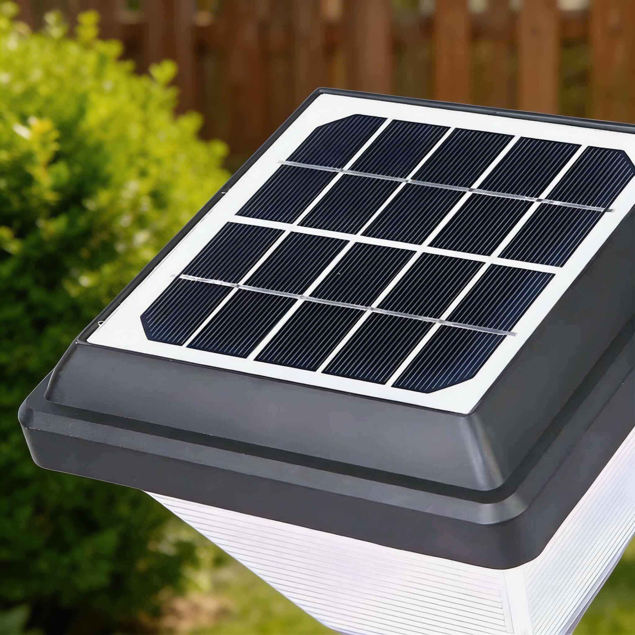 Modern Solar Garden Light 21.65 in Post Fixture with Geometric Translucent Shade LED for Outdoor Use | ribuella