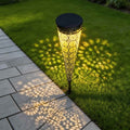 Modern Solar Garden Lights 2-Pack Conical Metal Design LED Waterproof Automatic Outdoor Lights | ribuella