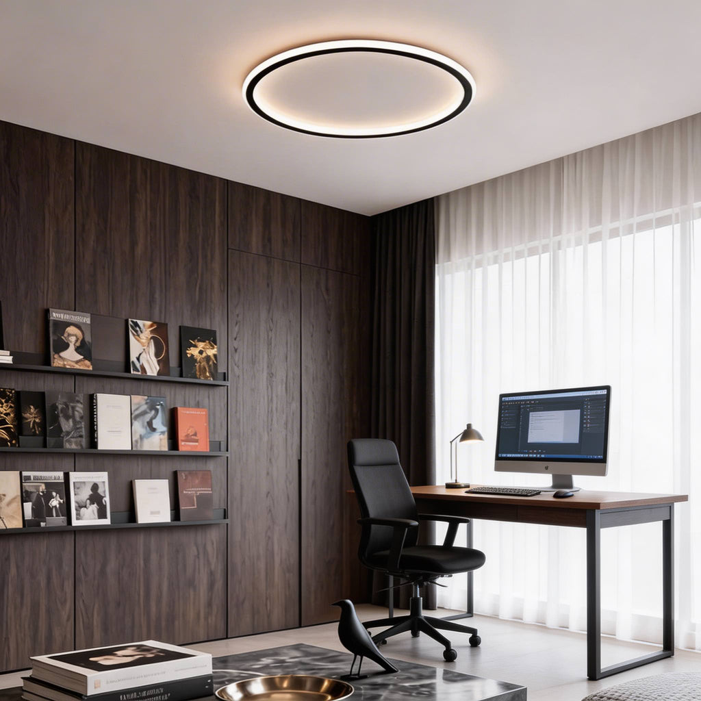 Moderní stropní LED svítidlo s kovovým rámem, akrylátovým stínidlem, stmíváním, dálkovým ovládáním, 28 W, 1960 lm | ribuella