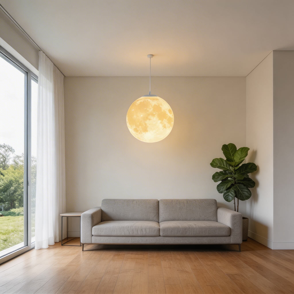 Modern Moon Globe Adjustable Hanging Pendant Light | ribuella