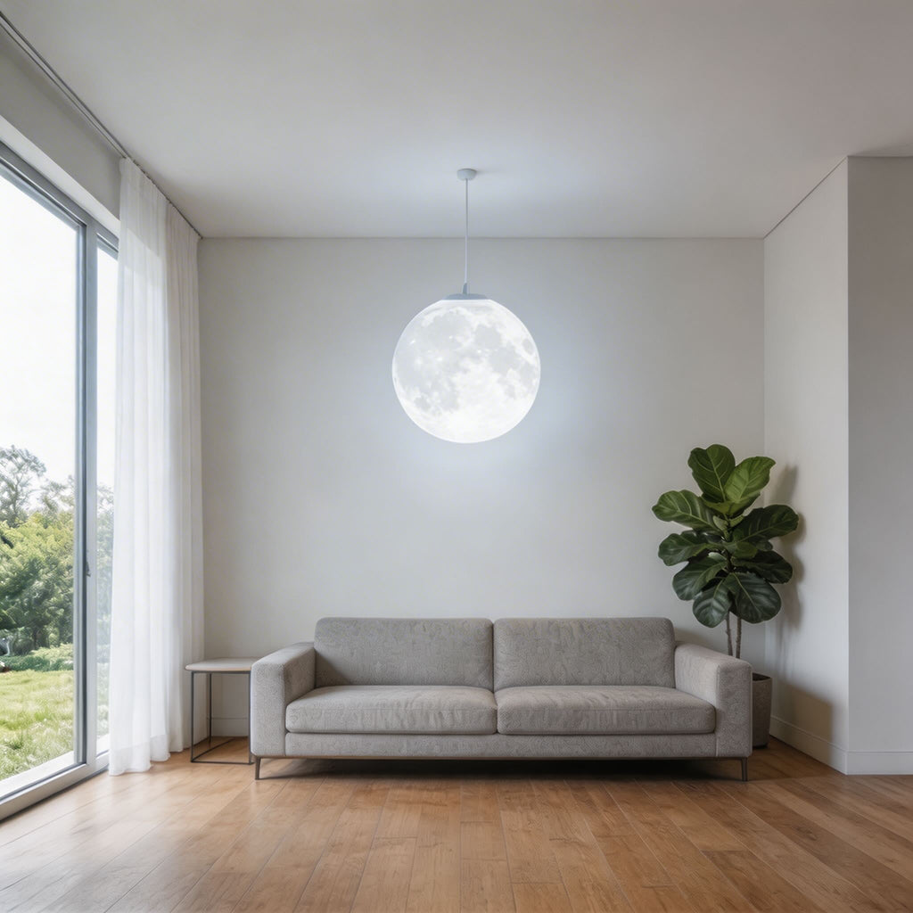Modern Moon Globe Adjustable Hanging Pendant Light | ribuella