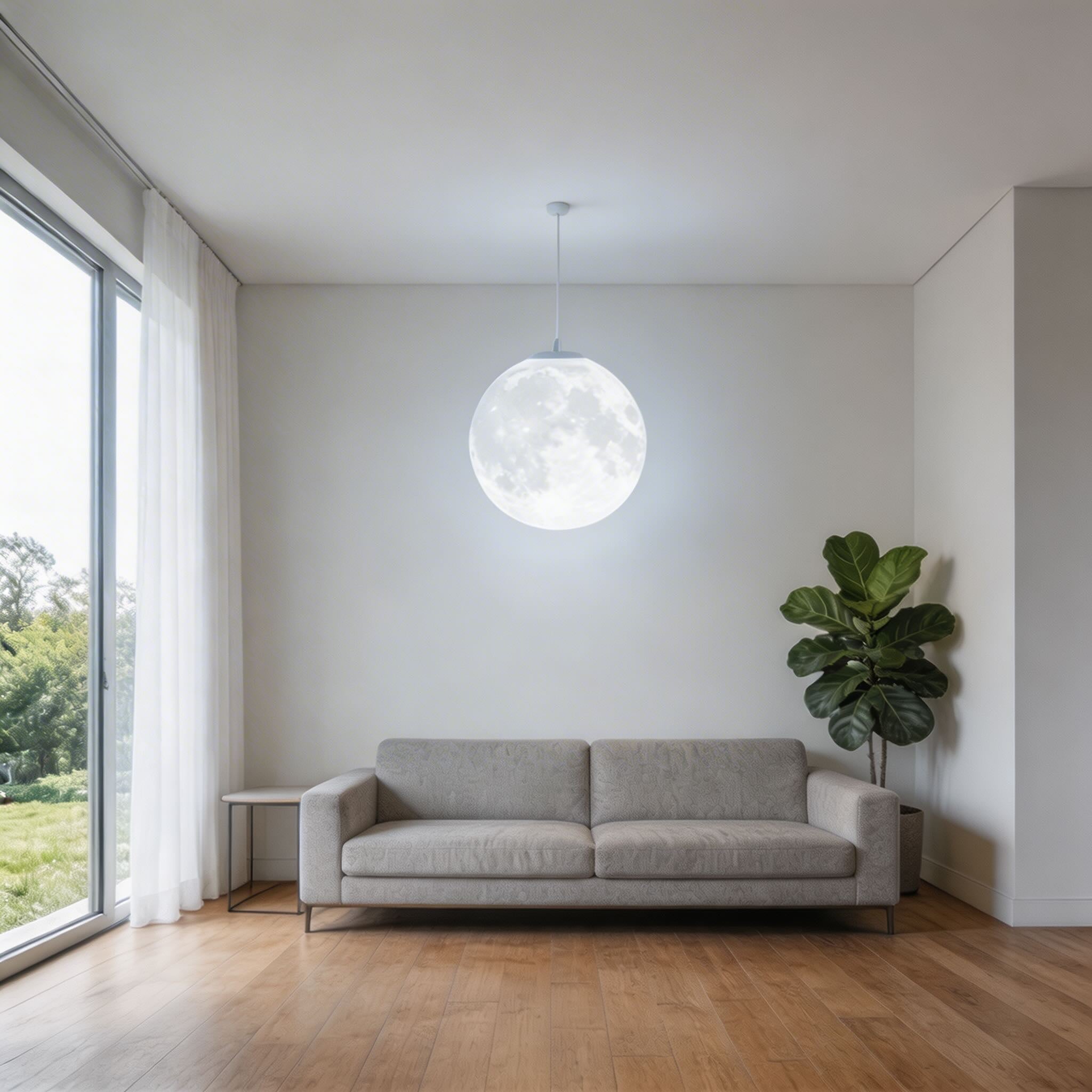 Modern Moon Globe Adjustable Hanging Pendant Light | ribuella