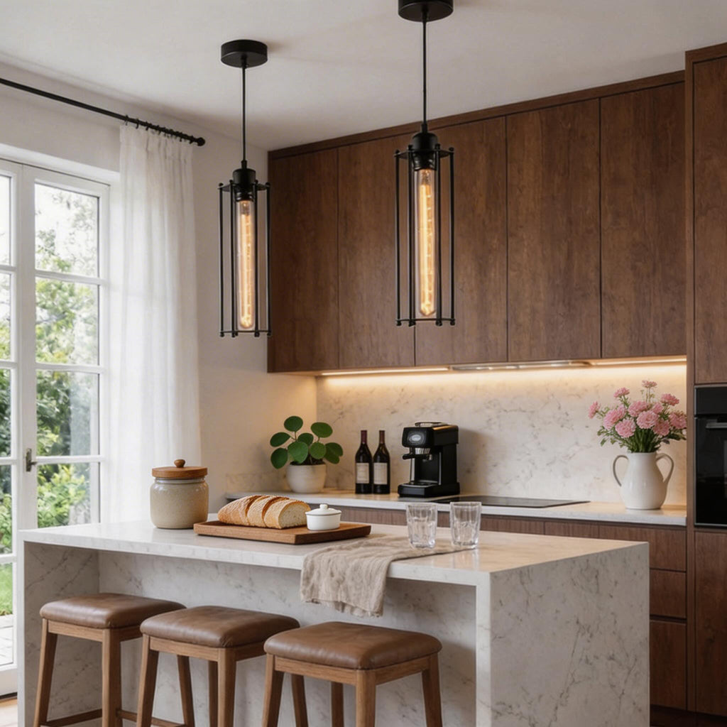 Industrial Black Linear Kitchen Island Pendant Light | ribuella