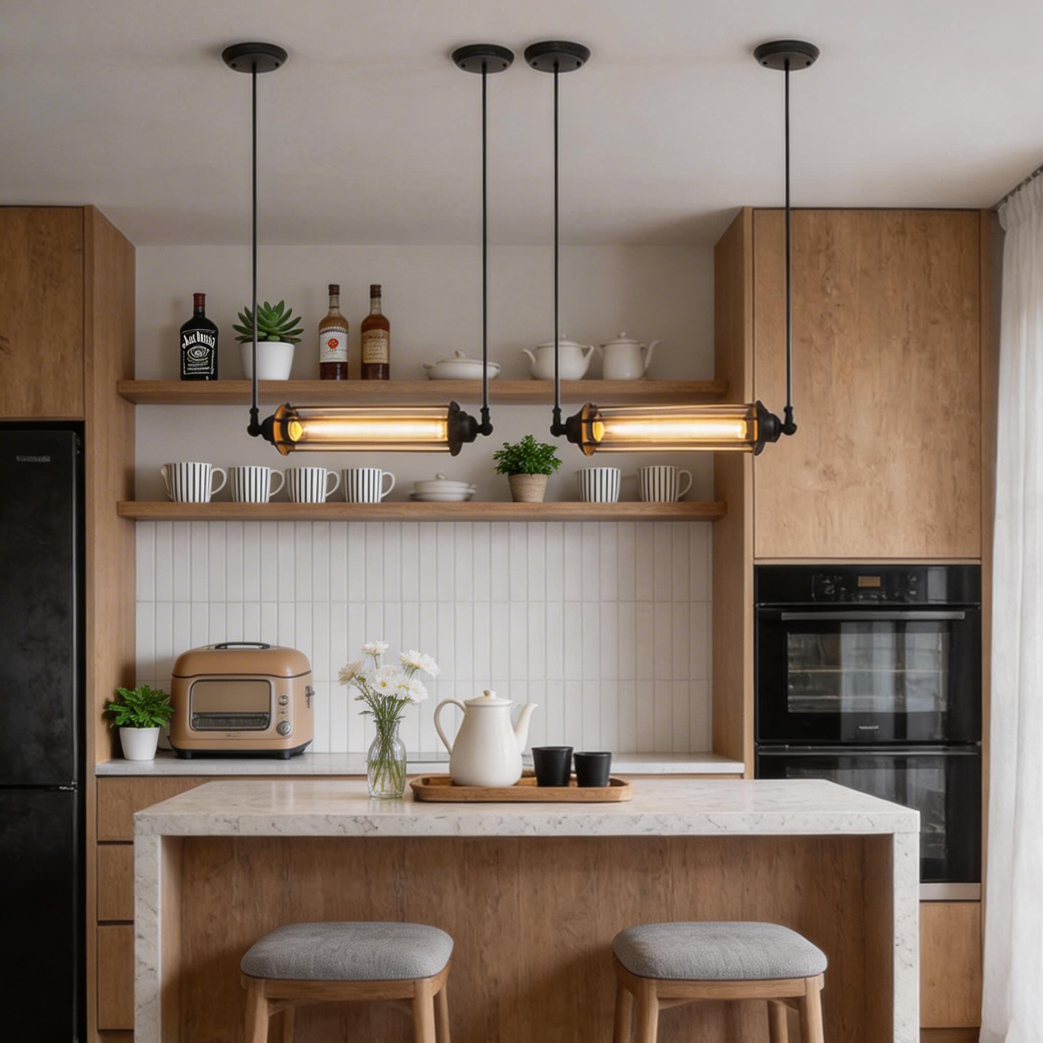 Industrial Black Linear Kitchen Island Pendant Light | ribuella
