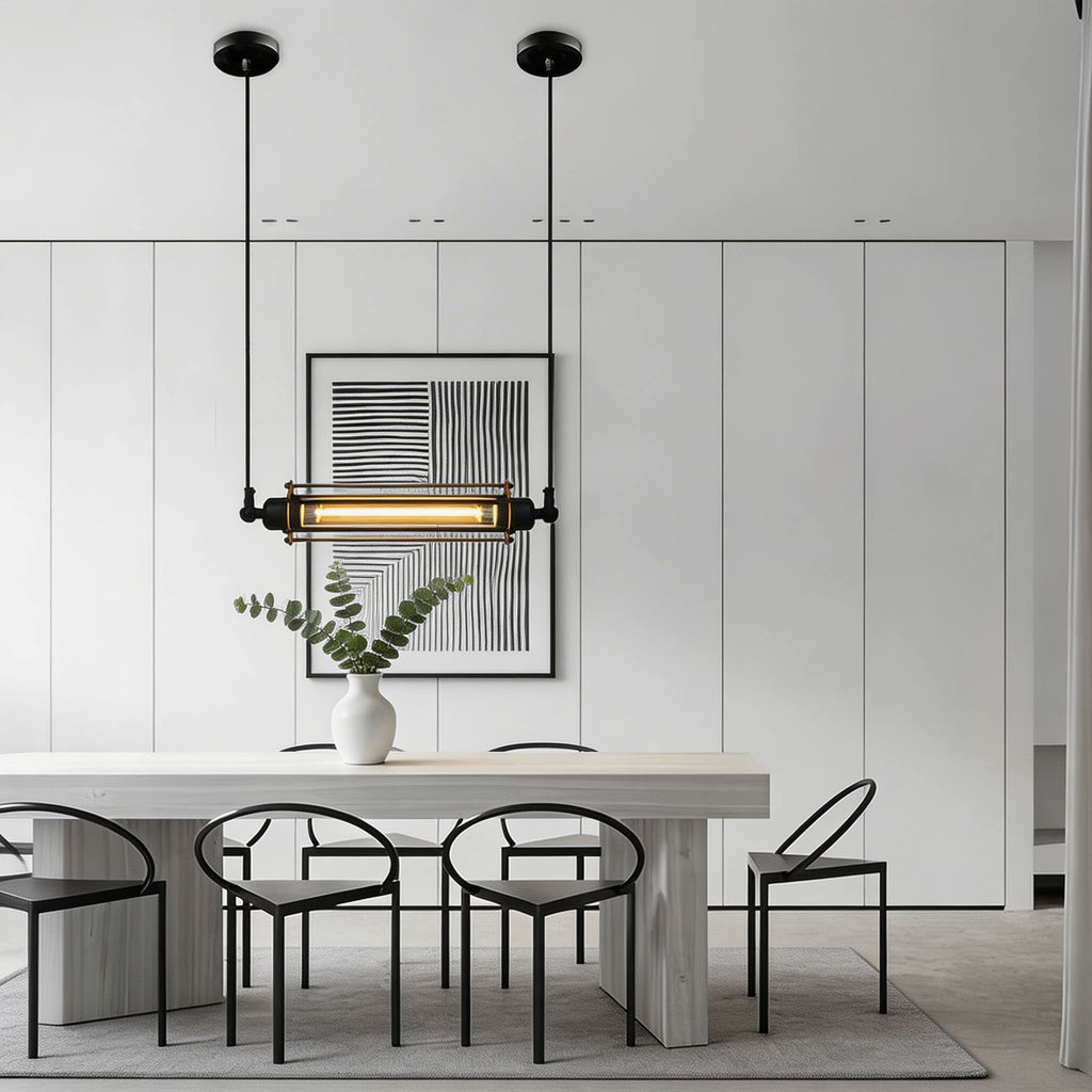 Industrial Black Linear Kitchen Island Pendant Light | ribuella