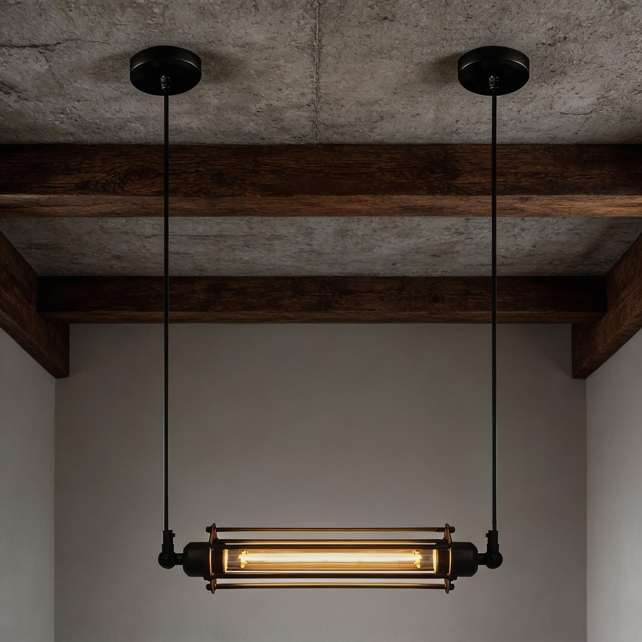 Industrial Black Linear Kitchen Island Pendant Light | ribuella