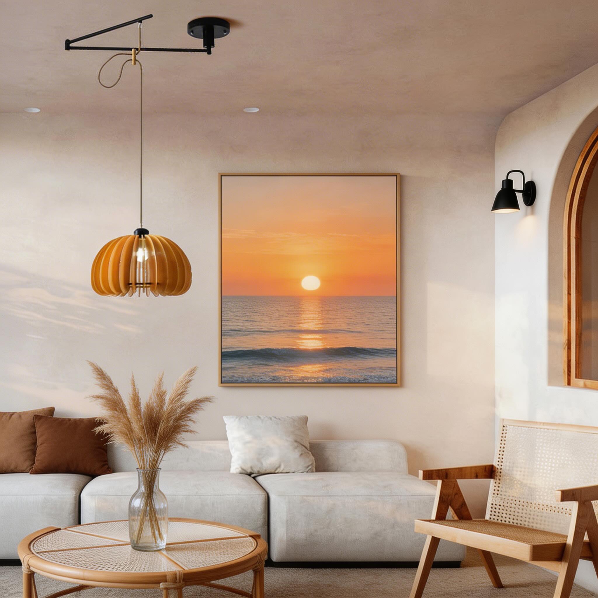 Japanese Wood Lantern Adjustable Hanging Pendant Light | ribuella