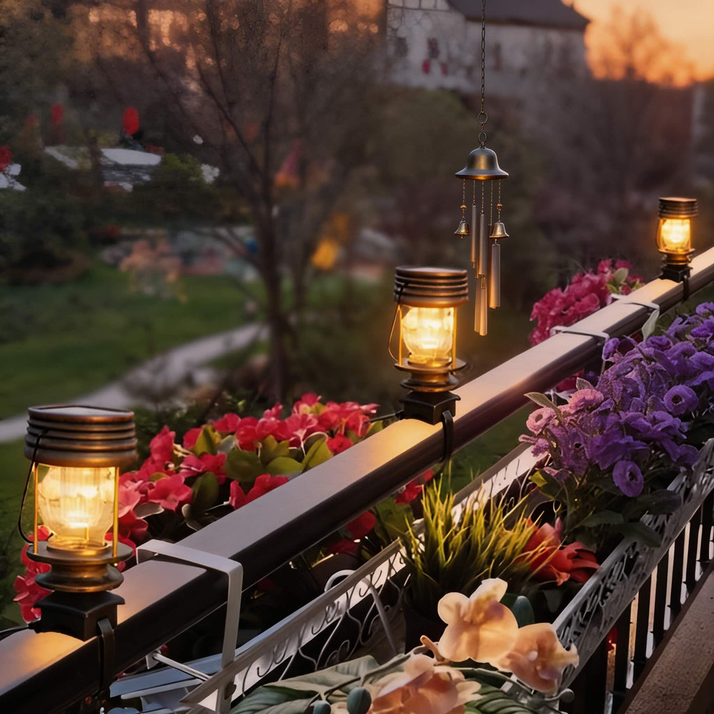 Lanterna solare moderna da esterno in plastica ABS impermeabile con sensore di luce integrato per giardino e patio | ribuella
