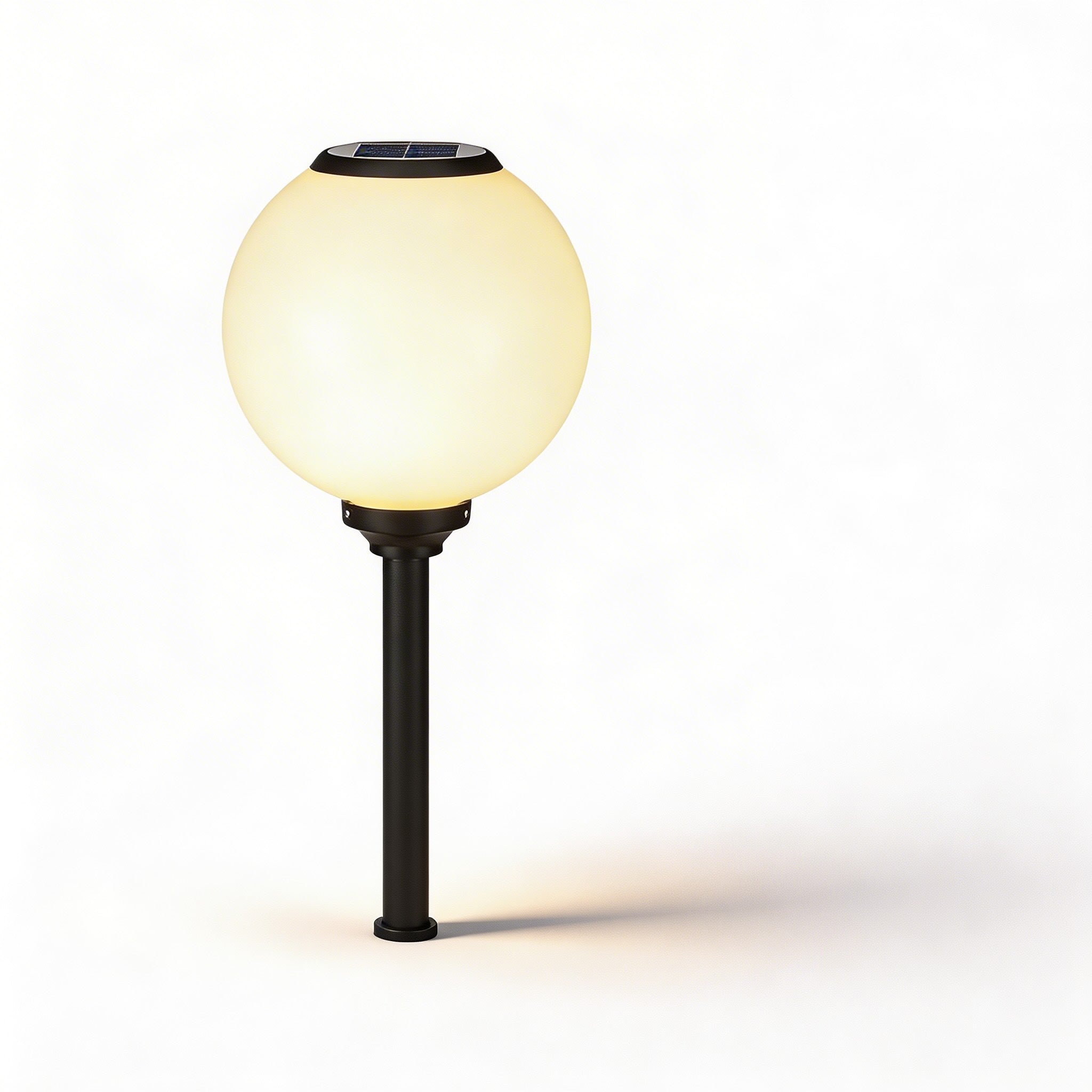 Lampada solare moderna da vialetto con luminosità regolabile, impermeabile, in alluminio, design a sfera rotonda a LED | ribuella