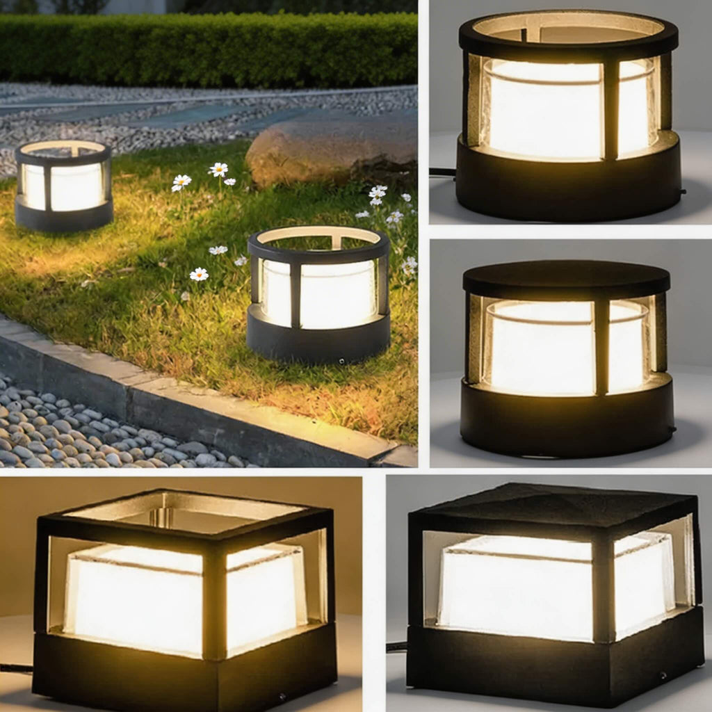Vodotěsné moderní venkovní sloupkové svítidlo z hliníku, nástěnné, 7W LED pro zahradní chodník, vilovou bránu | ribuella
