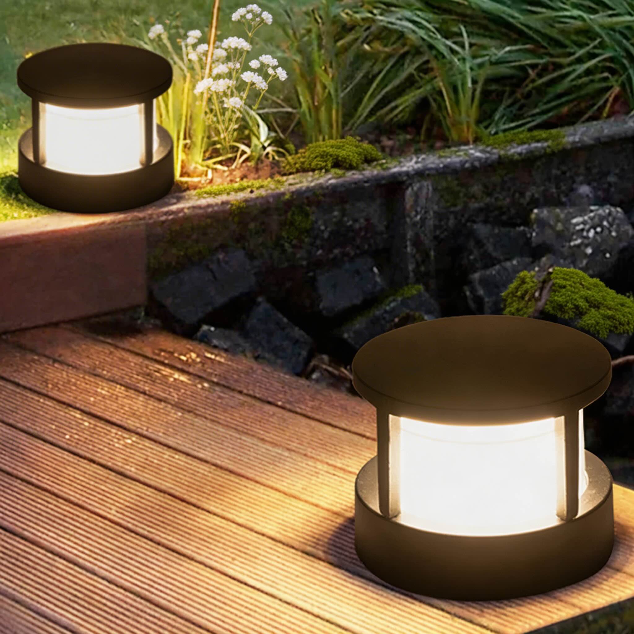 Vodotěsné moderní venkovní sloupkové svítidlo z hliníku, nástěnné, 7W LED pro zahradní chodník, vilovou bránu | ribuella