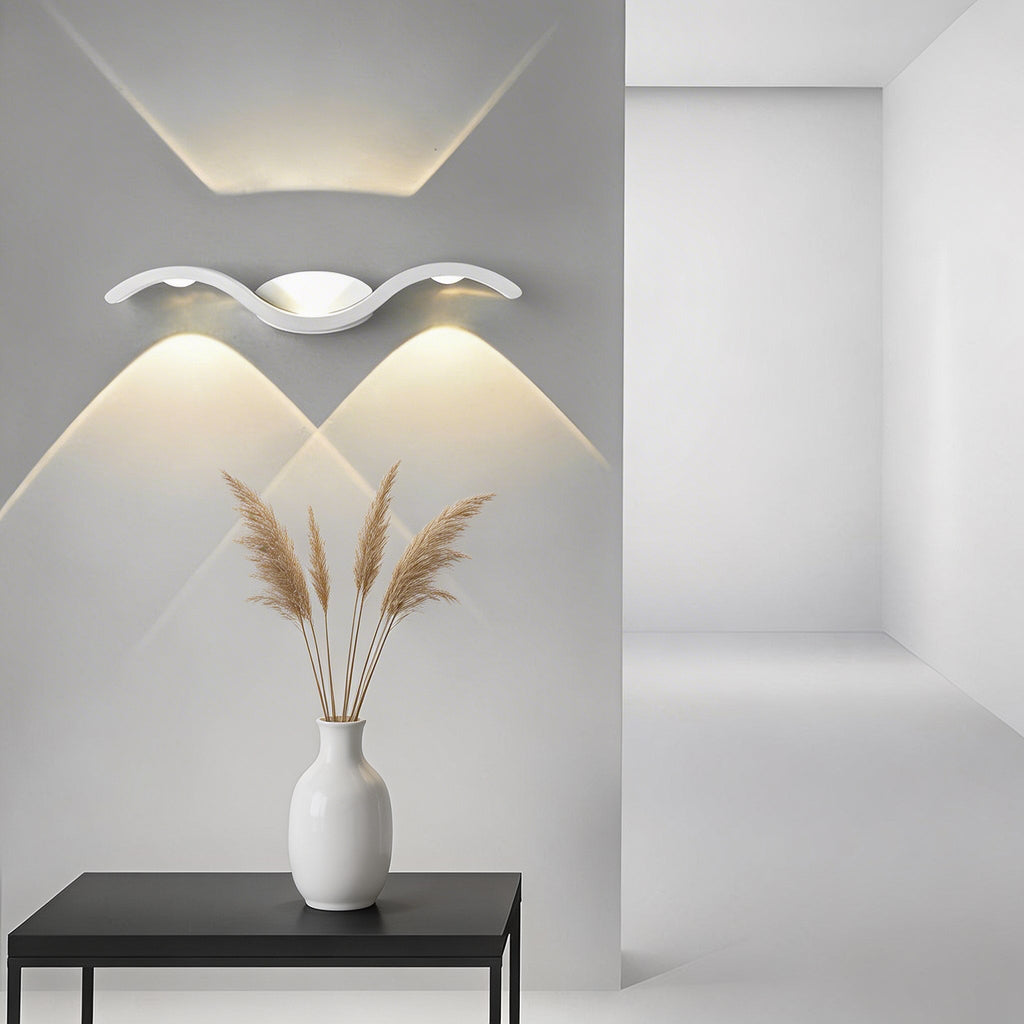 Moderne Außenwandleuchte mit Up-and-Down-Beleuchtung aus druckgegossenem Aluminium, wasserdichte LED-Leuchte, 9 W, 3 Leuchten | ribuella
