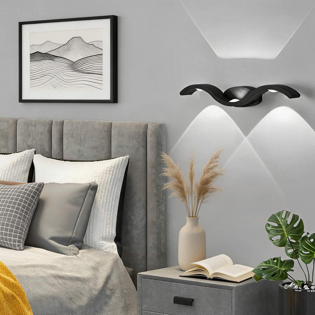 Moderne Außenwandleuchte mit Up-and-Down-Beleuchtung aus druckgegossenem Aluminium, wasserdichte LED-Leuchte, 9 W, 3 Leuchten | ribuella