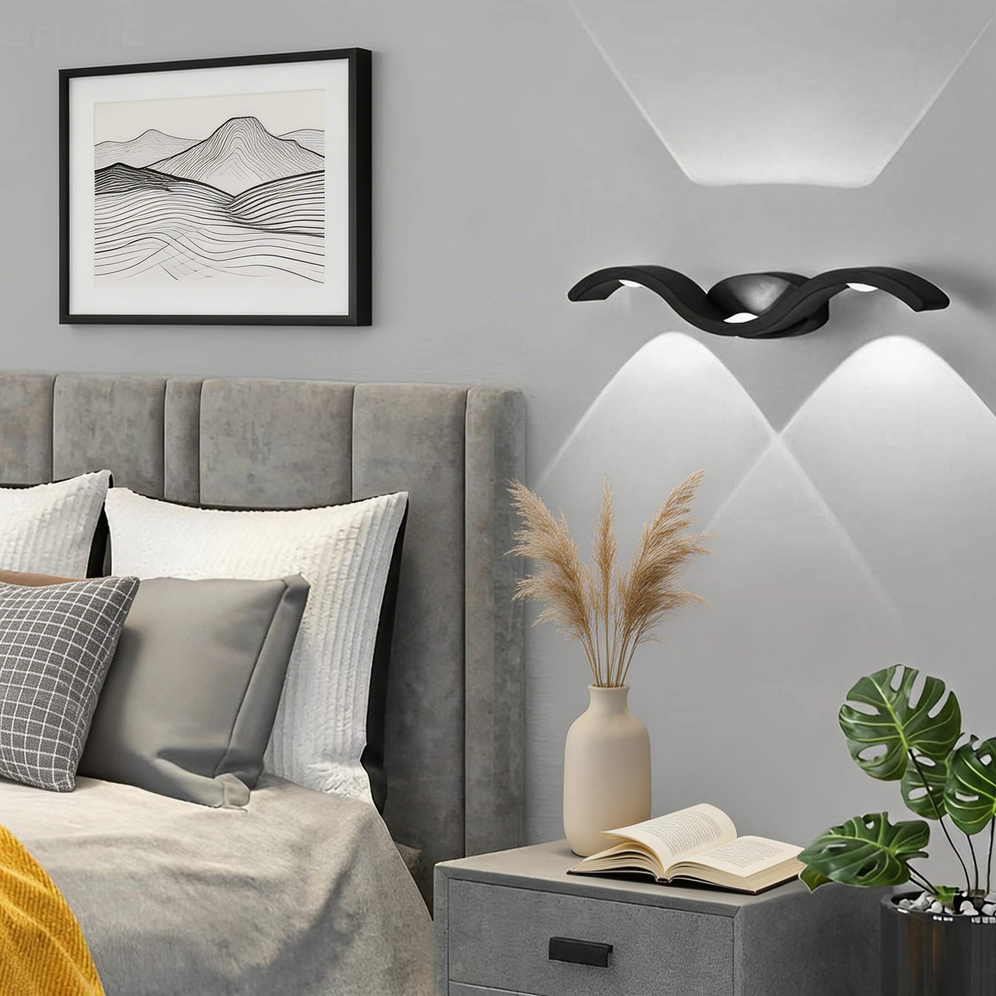 Moderne Außenwandleuchte mit Up-and-Down-Beleuchtung aus druckgegossenem Aluminium, wasserdichte LED-Leuchte, 9 W, 3 Leuchten | ribuella
