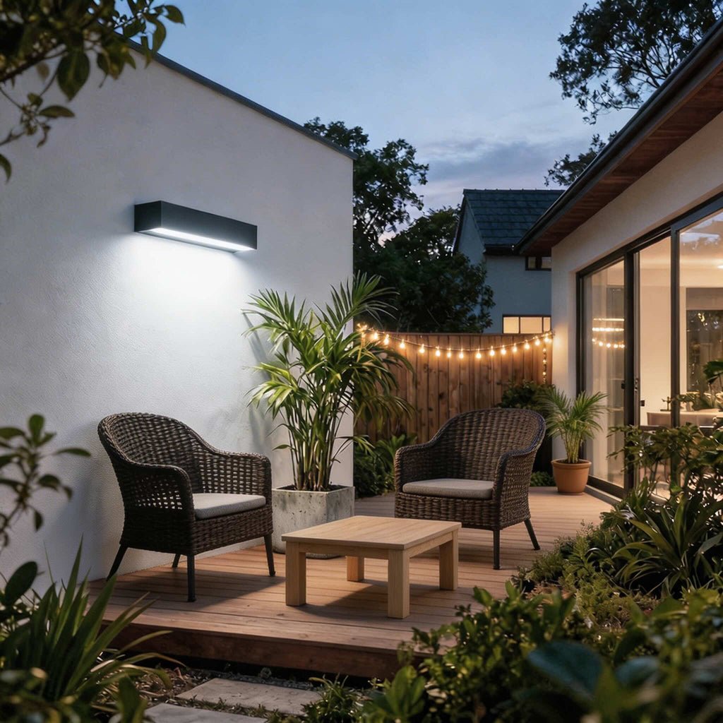 Modern Outdoor Wall Light Linear Mount Waterproof Aluminum LED Adjustable Color Temperature | ribuella