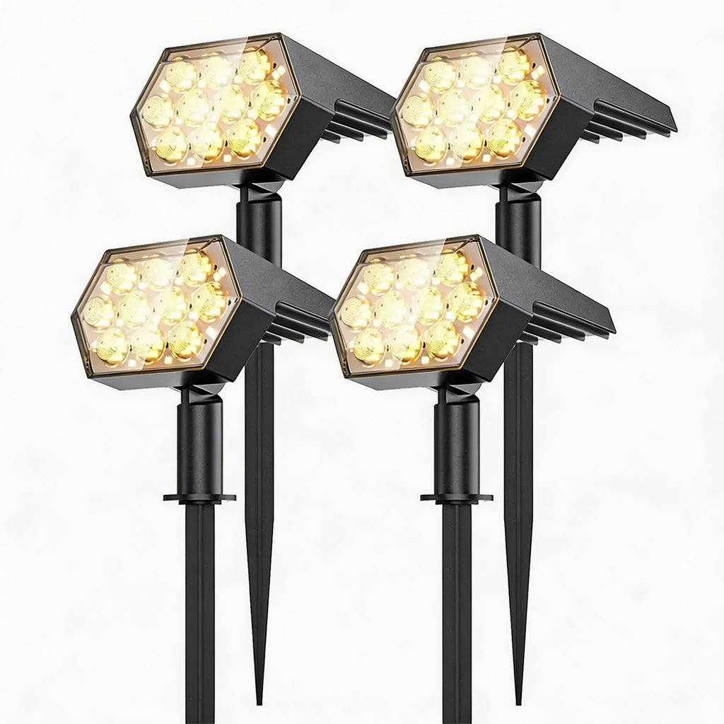 Lampes solaires de jardin, 92 LED, projecteur solaire étanche réglable avec 3 modes de luminosité pour l’extérieur | ribuella
