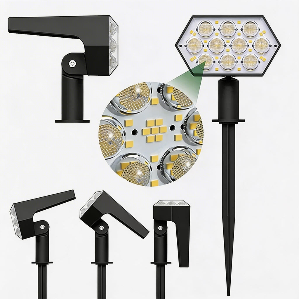 Lampes solaires de jardin, 92 LED, projecteur solaire étanche réglable avec 3 modes de luminosité pour l’extérieur | ribuella