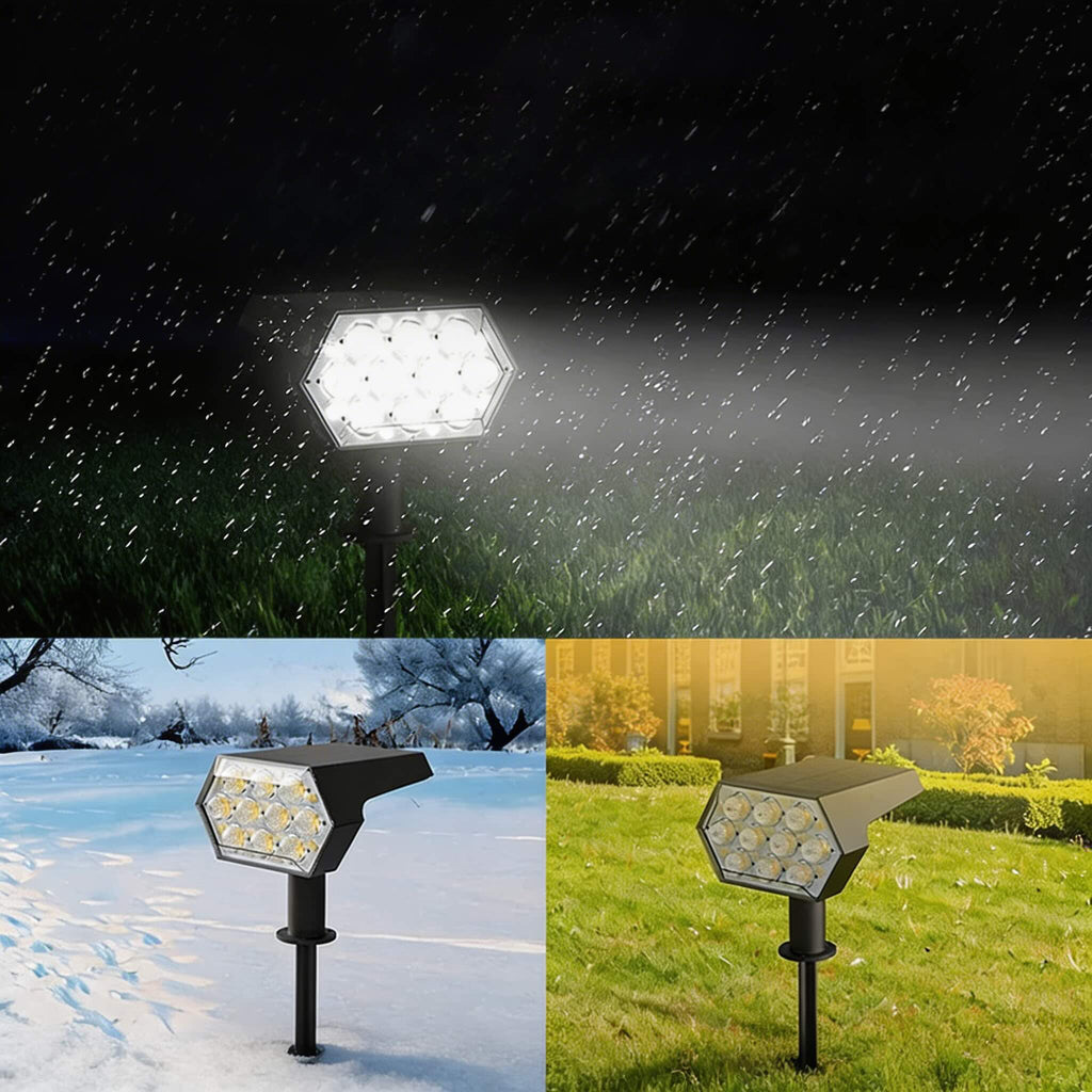 Lampes solaires de jardin, 92 LED, projecteur solaire étanche réglable avec 3 modes de luminosité pour l’extérieur | ribuella