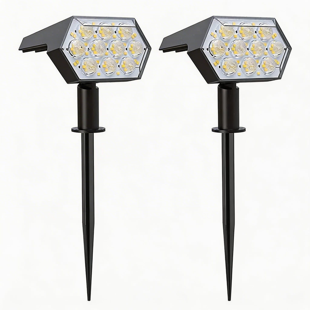 Lampes solaires de jardin, 92 LED, projecteur solaire étanche réglable avec 3 modes de luminosité pour l’extérieur | ribuella