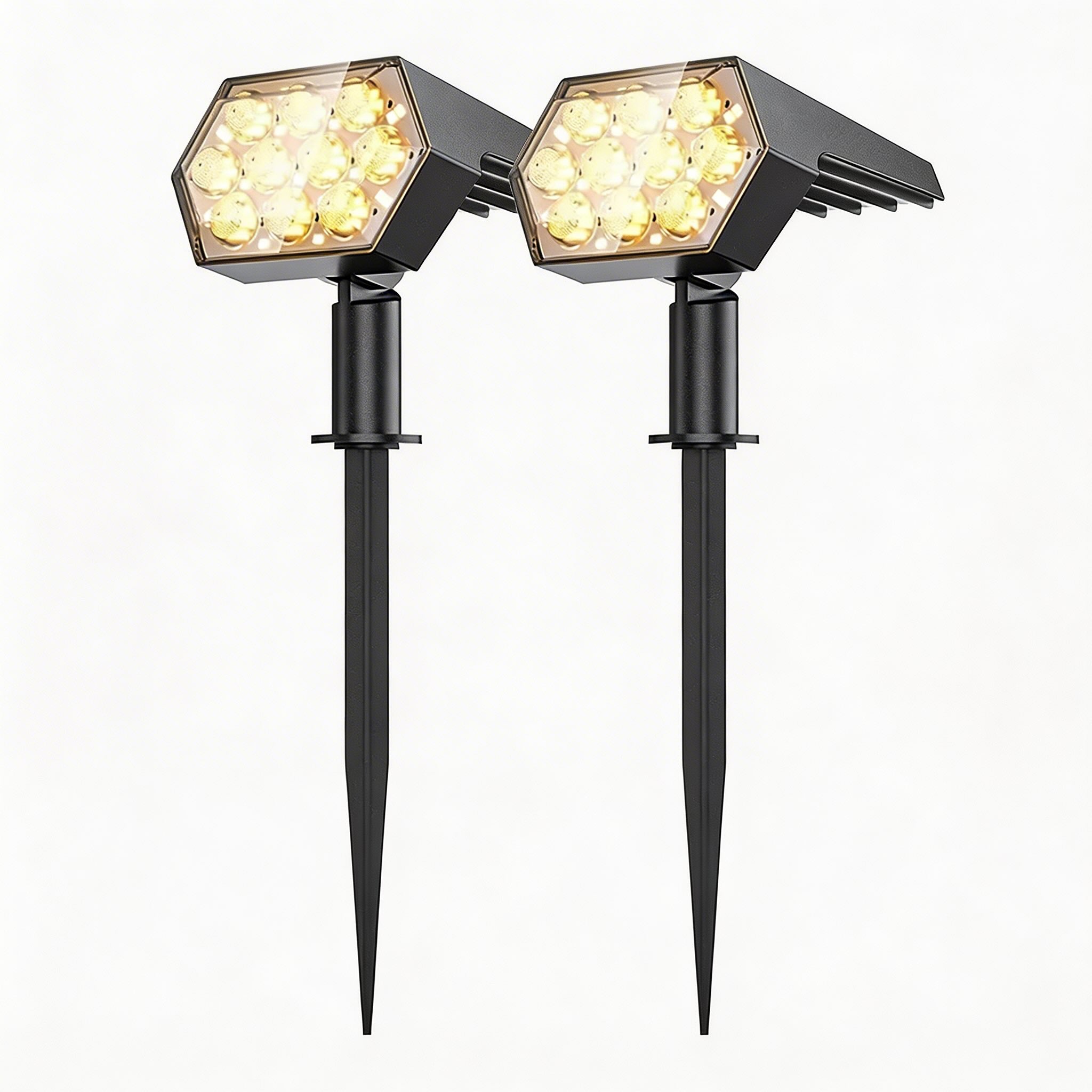 Lampes solaires de jardin, 92 LED, projecteur solaire étanche réglable avec 3 modes de luminosité pour l’extérieur | ribuella