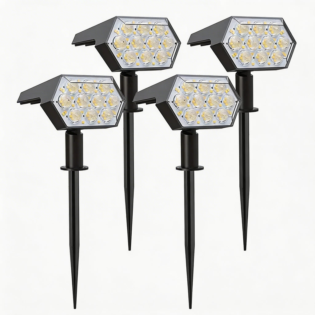 Lampes solaires de jardin, 92 LED, projecteur solaire étanche réglable avec 3 modes de luminosité pour l’extérieur | ribuella