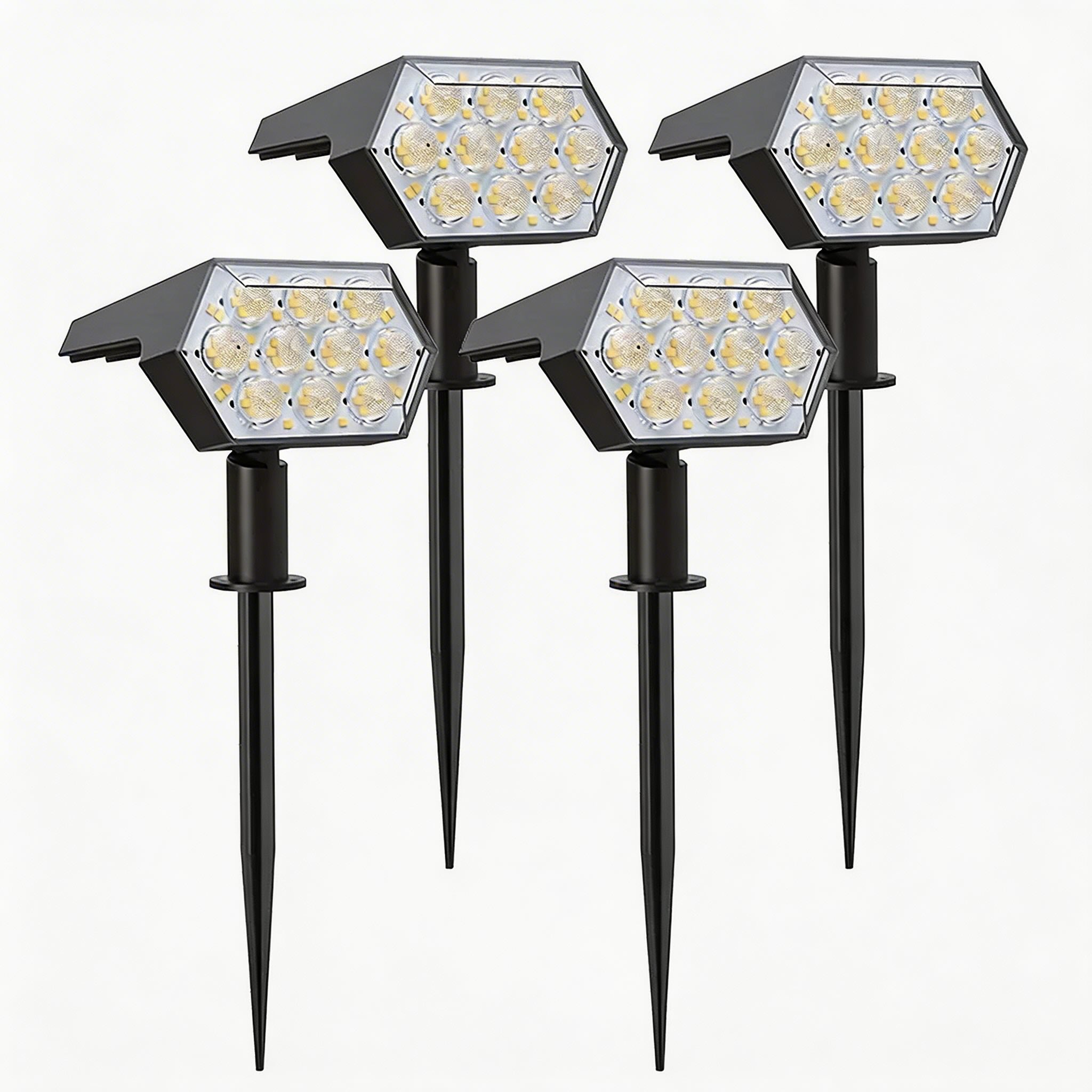 Lampes solaires de jardin, 92 LED, projecteur solaire étanche réglable avec 3 modes de luminosité pour l’extérieur | ribuella