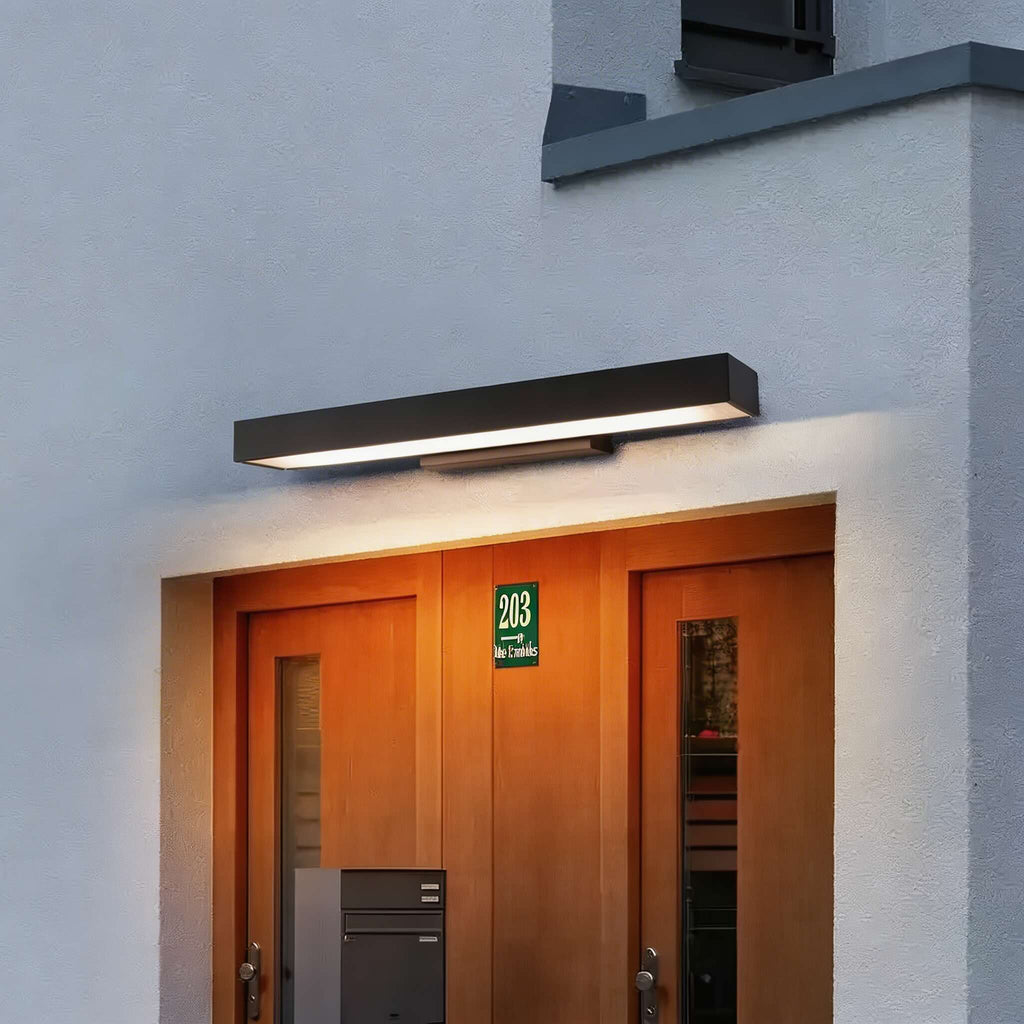Moderne wasserdichte Außenwandleuchte aus Edelstahl mit verstellbarem LED-Design für den Außenbereich | ribuella