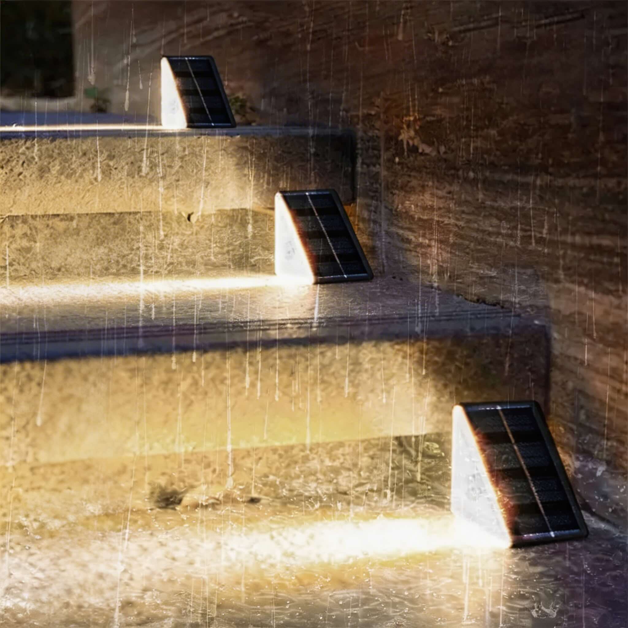 Solar Step Lights Outdoor IP67 Waterproof Adjustable Energy Saving Automatic Sensor for Exterior Steps | ribuella