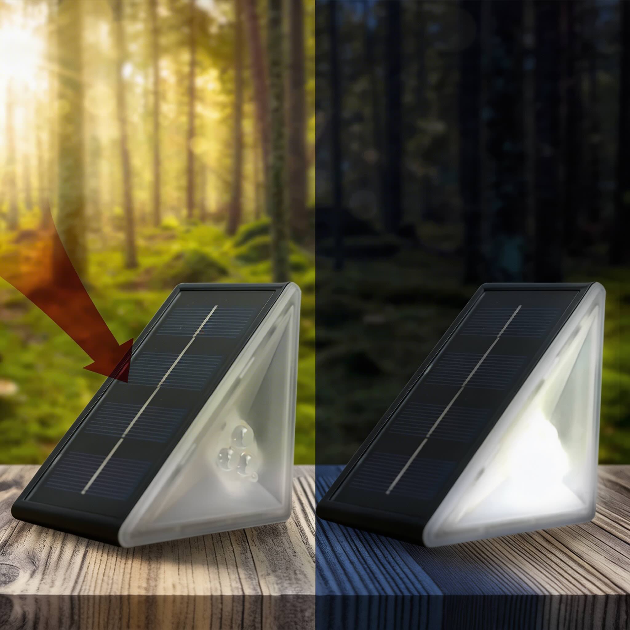 Solar Step Lights Outdoor IP67 Waterproof Adjustable Energy Saving Automatic Sensor for Exterior Steps | ribuella