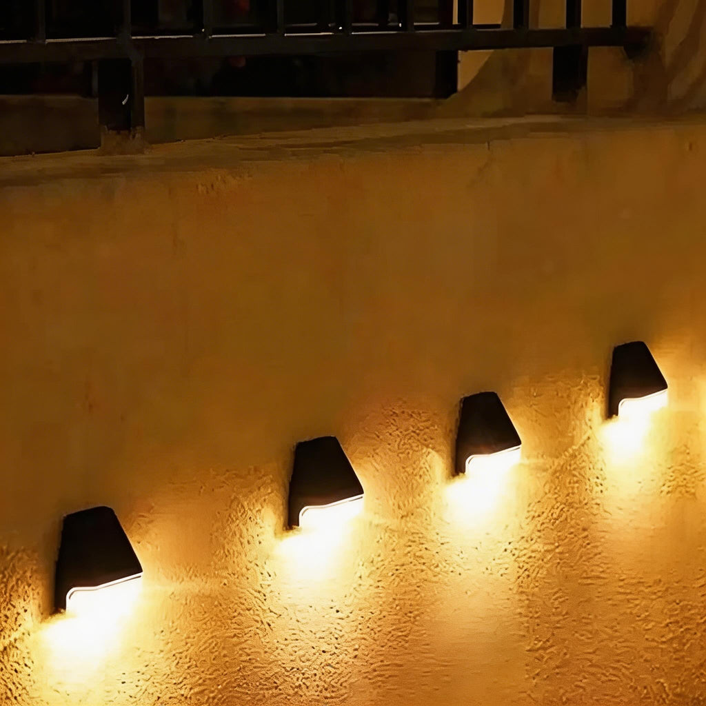 Modern Outdoor Solar Wall Light Waterproof Plastic Motion Sensor LED for Garden Pathway Fence | ribuella