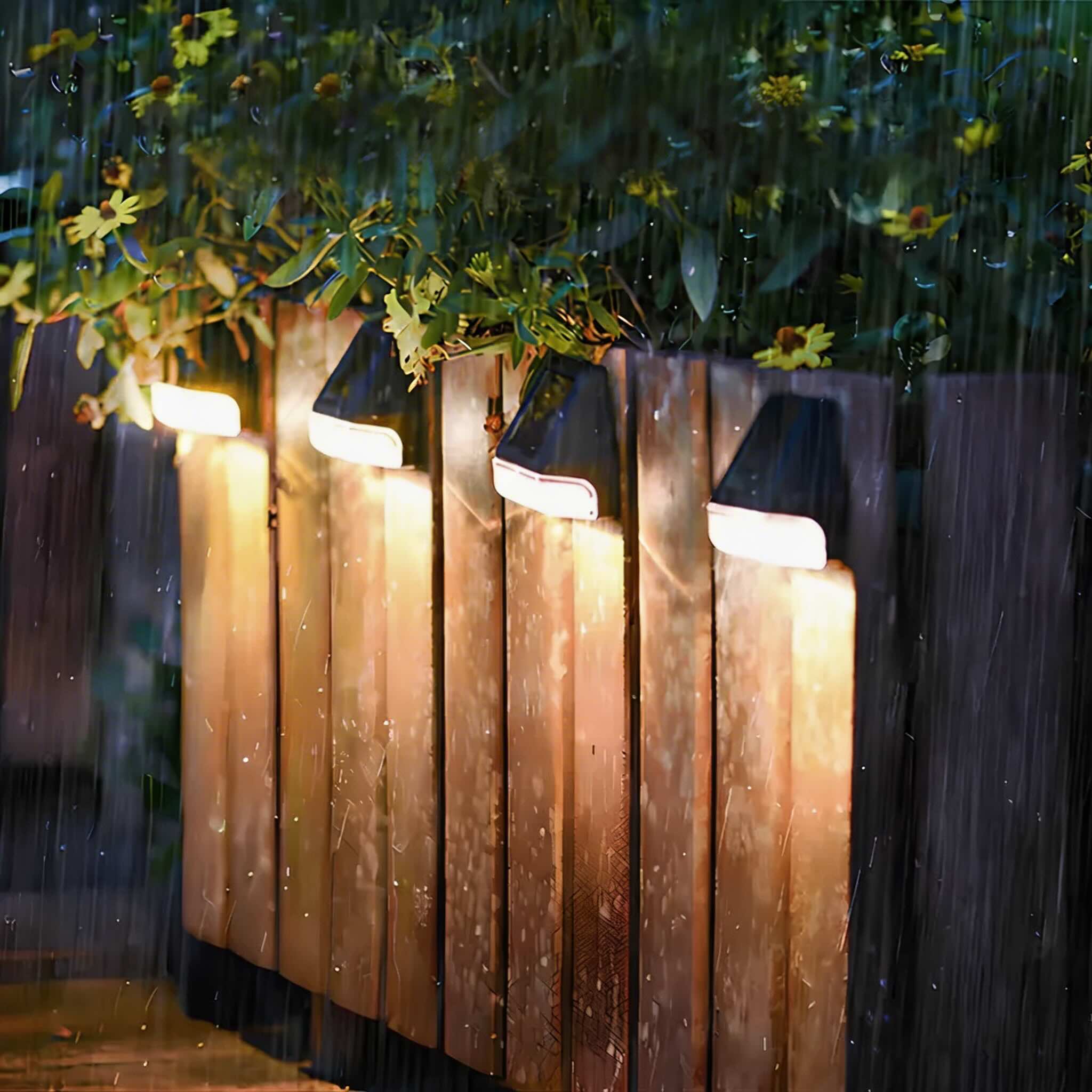 Modern Outdoor Solar Wall Light Waterproof Plastic Motion Sensor LED for Garden Pathway Fence | ribuella