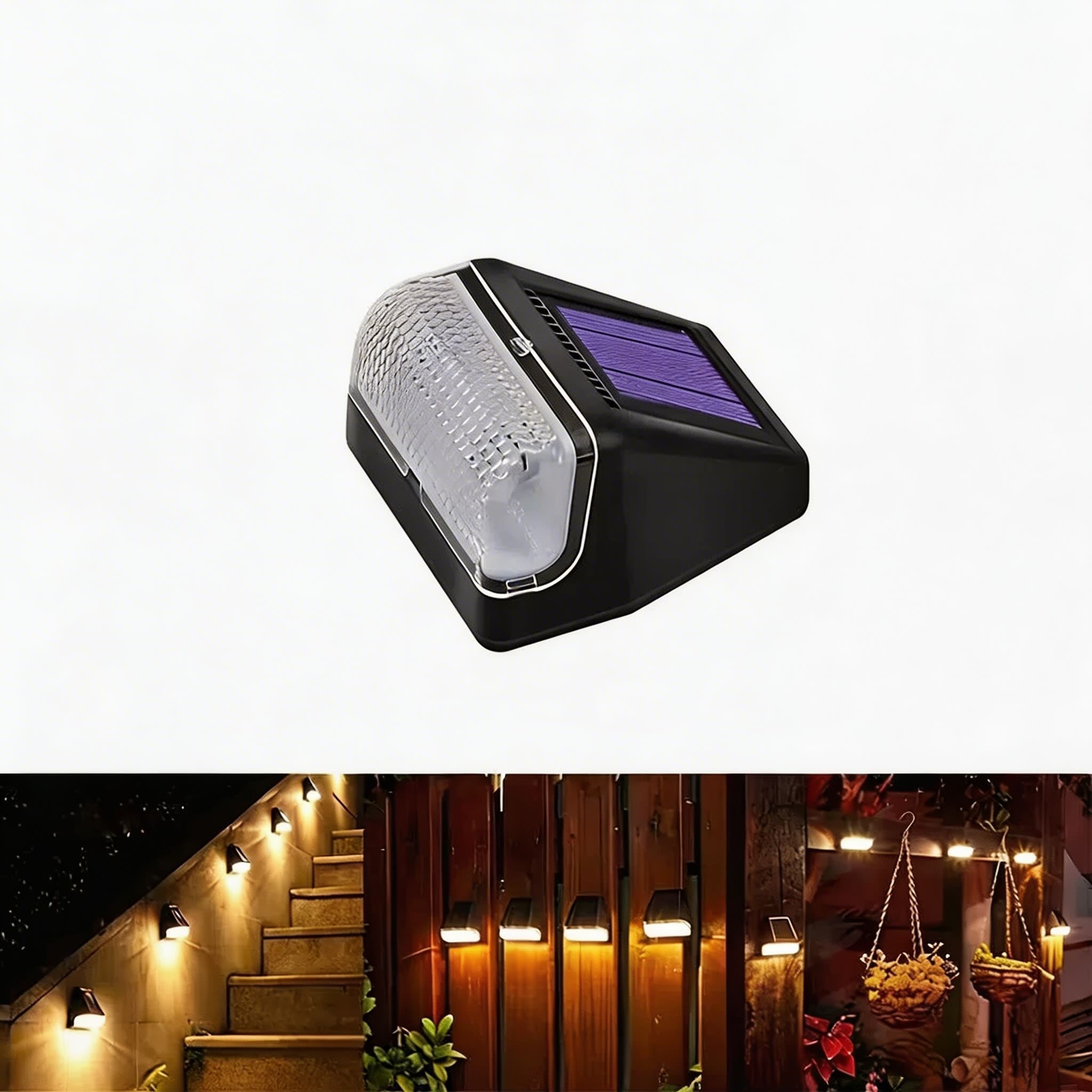 Modern Outdoor Solar Wall Light Waterproof Plastic Motion Sensor LED for Garden Pathway Fence | ribuella