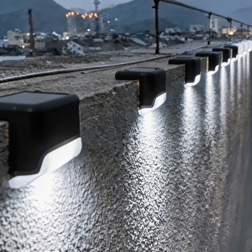 Solare Gartenleuchte für den Außenbereich, wasserdichte Stufenleuchte aus Kunststoff im linearen Design, warmweiße LED | ribuella